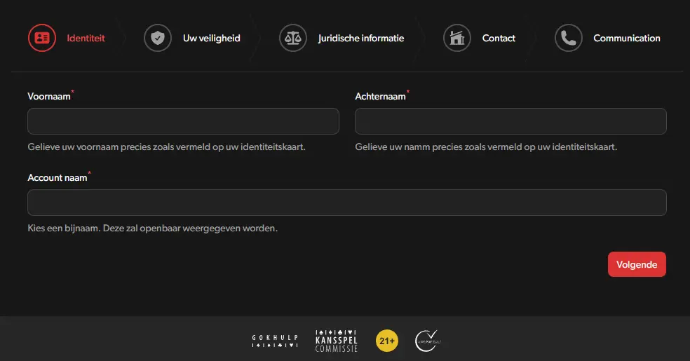 account beheren VERSAILLES CASINO

